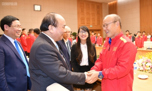 Thủ tướng Nguyễn Xuân Phúc gặp mặt Đội tuyển Bóng đá nam quốc gia